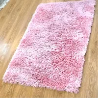 قالیچه شگی صورتی شسته شده