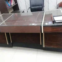 میز مدیریت ال شکل چوبی
