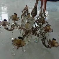 دو عدد لوستر برنز نو ب همراه لاله و چراغ