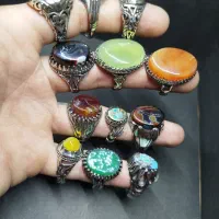 انگشتر (عقیق سه پوست آلیاژی )عمده