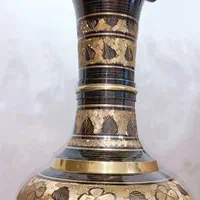 گلدان برنجی قلم طرح گل|صنایع دستی و سایر لوازم تزئینی|تهران, خاک سفید|دیوار