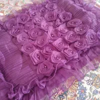 رو تختی نو بسیار کارشده رنگ بنفش تیره