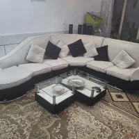 مبل ال راحتی هفت نفره همراه با میز عسلی|مبلمان خانگی و میز عسلی|فلاورجان, |دیوار