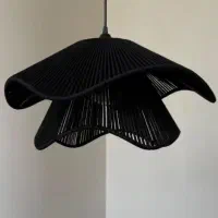 لوستر سبک بوهو با نخ رافیا و مکرومه