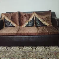 مبلِ چرمِ هفت نفره با میز جلو مبلی و عسلی|مبلمان خانگی و میز عسلی|تکاب, |دیوار