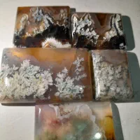 5عدد نگین عقیق شجربرفی وشکوفه بهاری