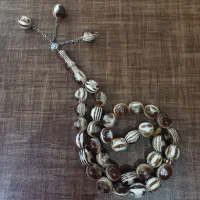 تسبیح ۳۳ دانه عقیق سلیمانی باباقوری قدیمی نو