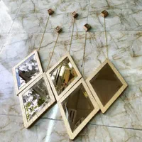 آینه دکوراتیو ۵تایی لوزی زنجیردار دیواری شامپاینی|آینه|فردیس, فردیس|دیوار