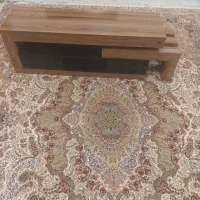 میز تلویزیون ال سی دی های گلاس طرح چوب