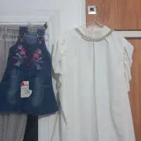 شومیز شیک و نو سایز ۳ و سرافونی دخترانه نو