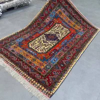 فرش دستباف (بساک)۳ متری چله ابریشم نقشه قم