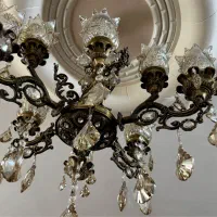 لوستر برنجی اصل انتیک|لوستر و چراغ آویز|گلپایگان, |دیوار