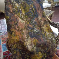 والون پرده سلطنتی کتان گل برجسته پارچه ترک