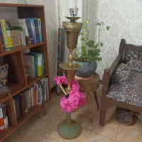 قلیان عربی بزرگ تنه برنج با ۲عددیخدان طعم داردوسیب