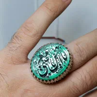 انگشتر نقره عقیق سبز طبیعی