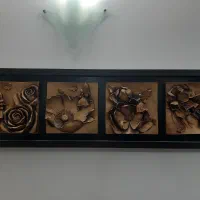 قاب چوبی فرشته ، دیوارکوب فلزی طرح گل