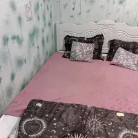 تخت دونفره ام دی ام باروکش وکیوم رنگ صدفی