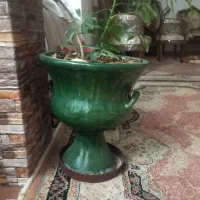 گلدان سفالی لعاب دار بزرگ