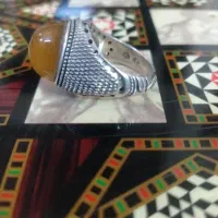 انگشتر عقیق قرمز کهنه و عقیق زرد کهنه