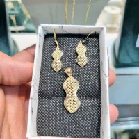 نیم ست طلا اجرت اقتصادی|جواهرات|کاشان, بازار کاشان|دیوار