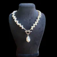 گردنبند مروارید باروک و مروارید پرورشی