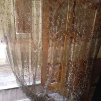 پرده کرم قهوه ای نو