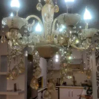 ۲عدد لوستر جنس کریستال شرکتی کاملا سالم  ۶شاخه