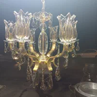 لوستر آبکاری طلایی ۶ شاخه