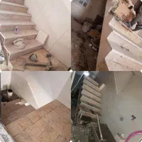 اجرای کار کاشی و برق و اب و تغییرات ساختمان