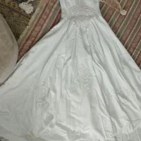 لباس عروس ساتن تراکم بالا دنباله دار