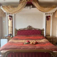 ست تخت خواب کلاسیک چوب راش و منبت ظریف-آباژور چینی