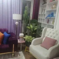 فروش مبل لمسه ۷نفره رنگ ترکیبی سفید و بنفش درحد نو|مبلمان خانگی و میز عسلی|زاهدان, |دیوار