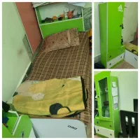 فروش تخت نوجوان  به همراه ۲ عدد  کمد لباس