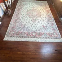 قالی ۹ متری کرم چله ابریشم دستباف|فرش|مشهد, صیاد شیرازی|دیوار