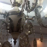 لوستر پنج شاخه برنجی|لوستر و چراغ آویز|ری, شهادت|دیوار