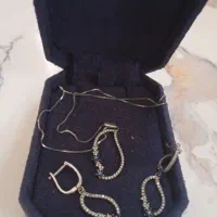 سرویس نقره گردنبند و گوشواره عیار ۹۲۵|جواهرات|کرمان, |دیوار