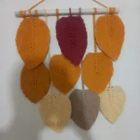 دیوار کوب برگ مکرومه پاییزی
