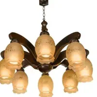 لوستر 8 شعله چوبی