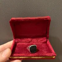 انگشتر نقره دست ساز استاد آذری ، سنگ جزع یمنی