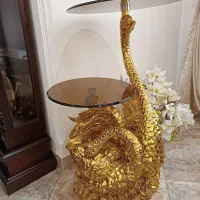 مجسمه تزئینی قو روکش رزین طلایی