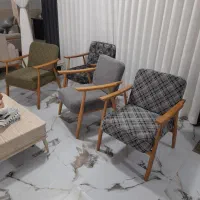 مبل تک نفره( صندلی تک نفره چوب راش، پارچه ترک)