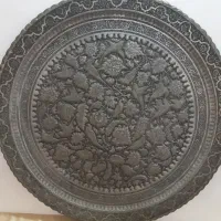 سینی مسی به قطر1متربانغوش گل وپرنده قدیمی قدمتدار