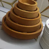 ظرف پذیرایی چوبی ،سینی ملامین ،میوه خوری چینی