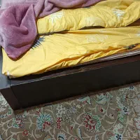 تخت خواب دونفره چوبی دوعدد کارکرده|تخت و سرویس خواب|سبزوار, عظیمیان|دیوار