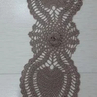 رومیزی مکرومه تک سوزنه نسکافه ای