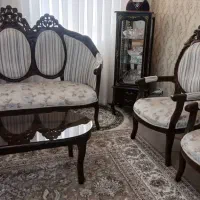 مبلمان استیل هفت گل چوب گردو