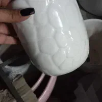 گلدان سفالی نو با زیرگلدانی