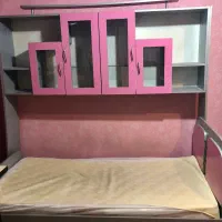 تخت کودک و نوجوان با کمد و قفسه جادار و تشک فوری