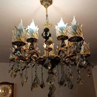 لوستر برنجی ۵ شاخه ۱۰ شعله|لوستر و چراغ آویز|قرچک, زیبا شهر|دیوار