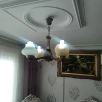 لوستر ۴ شعله چوب راش در حدنو|لوستر و چراغ آویز|همدان, |دیوار